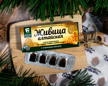 Живица Алтайская с пчелиным воском, кедровая, 0,8 гр