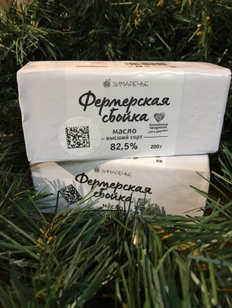Масло Фермерская сбойка сладко-сливочное Традиционное, 200 гр, 82,5% фото в интернет-магазине Планета Сибирь