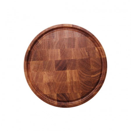 ДР-3-2 Золотой кот Доска разделочная торцевая из дуба темная D295_40мм